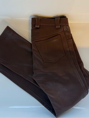 Classic Men's Dark Brown Leather Trousers